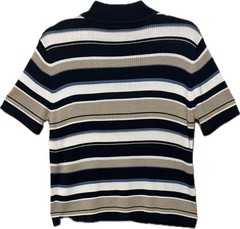 296 Croft & Barrow Vintage 90s Women’s Striped Mock Neck Sweater Size Large