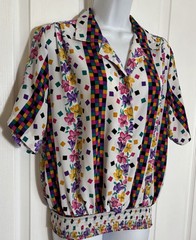 Vintage David Matthew Blouse Womens Floral Collared Grandma Mom Core Size 12