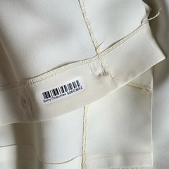 1950s Judy Bond Embroidered Ivory Blouse Back Button Vintage Sony Studios Sz Sm