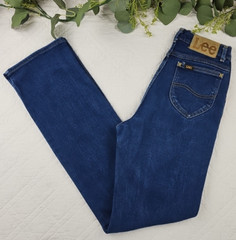 VTG Lee Riders Women’s Blue Denim Straight Leg Jeans VTG Size 10 (12 3/4″) Flat