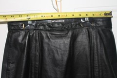 Vintage Wilson Genuine Black leather Vest with zipper and mini skirt size 12