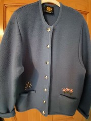 Vintage Lanamoden Salzburg Austrian 100% New Wool Blue Sweater/Jacket