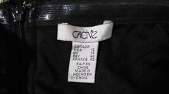 VTG Cach’e Dress Evening Prom Elegant Gold Metallic Black midi full Women’s 12
