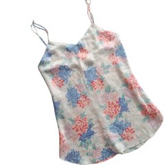 Vintage 90s Jo Intimates Floral Satin Nightie L Pastel Romantic Slip Dress
