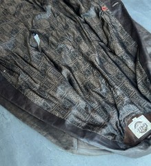 Vintage Global Identity Leather Jacket Womens Trench Coat Distressed Brown G-III