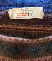 Vintage Alpaca Sweater Unisex Fairisle Handmade Soft Warm Sz L Peru Excellent