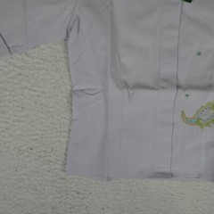 Vintage Todd Oldham Top Women Size L Lavender Short Sleeve Collared