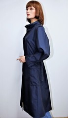 French Vintage 80s TED LAPIDUS night blue raincoat 42FR 10US made in France