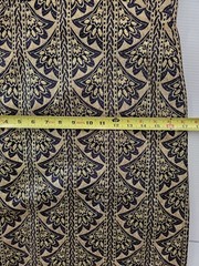 Vintage Gold Floral Brocade Empire Waist Long Dress Blue Purple 32″ Chest Sz S