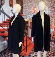 50s – 60s Virgin Wool Swing Coat | Chartreuse Silk Crepe Lining | Einiger Label