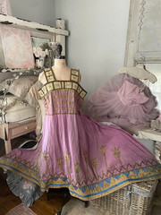 Antique Pink Paris Opera Theater Costume 1880 AIDA Depicting Egyptian Dress