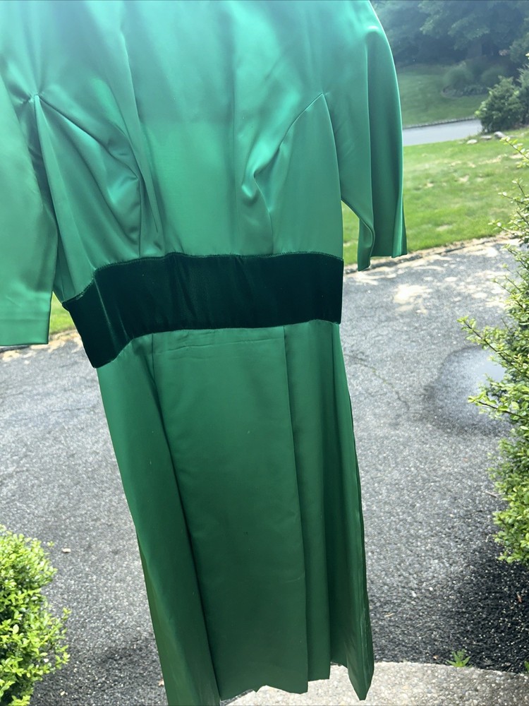 1950s Antique Designer Dress Harry Keiser Satin Cocktail Dress