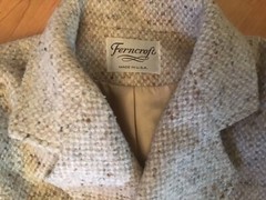 Vintage USA Made Womens Ferncroft Long Wool Coat Overcoat Fleck Mod Boho
