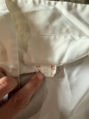 Jane Holley Inc. Original Vintage White Shirt 100% Dacron Polyester Size 12 32