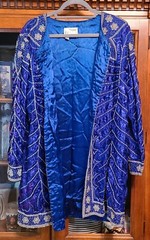 VTG Fantasy of Esister Max Womens 100% Silk Beaded 3pc Skirt Suit sz 16