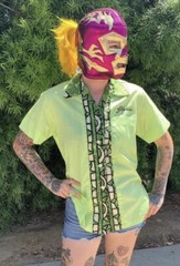 Vintage Hale Niu Tiki Bowling Shirt Ladies Amazing Condition Hula Girl