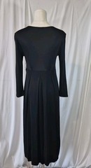 Vintage Max Mara Womens Black Faux Wrap V-Neck Silk Blend Dress IT 42 US 6