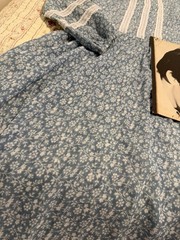 True Vintage 60s 70s Bleeker Street Prairie Dress Blue Floral White Midi XS S