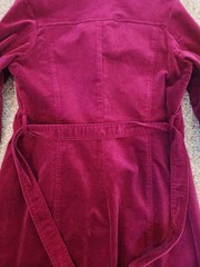 ⚡️VTG RARE 🔥 ESPRIT Magenta Velvet Trench Y2K INDIE SLEAZE L retro festival 💖