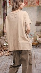 Blue Velvet vintage Style Anthropologie Distressed boho t-shirt Tunic Top Xl Nw