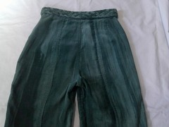RARE Vtg 70s Ms LEE Hi Waist Green Tie Dye Cord WIDE Leg Bell Bottom Pants 26/28