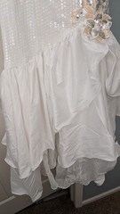 Vintage Alyce Designs 80s Prom Dress 6 White Sequin Drop Waist Ruffle High Low