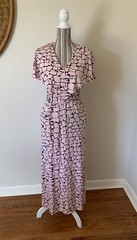Rare Vintage 70s Hanae Mori Pink Nylon Dress Womans 4 Designer