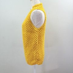 Vintage Handmade Yellow Popcorn Knit Vest AU Size 8-10 Boho Cottagecore