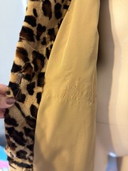 Birger Christensen Leopard Print Sheared Mink Fur Coat w/ Fox Collar & Cuffs M