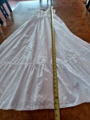 VTG Mid-century 1960s 1970s Candi Jones California Eyelet Prairie Maxi Dress XXS