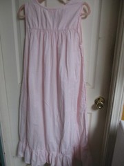 Vintage Honors Intimates Pink Cotton w Lace Embroidery Ruffle Long Nightgown M