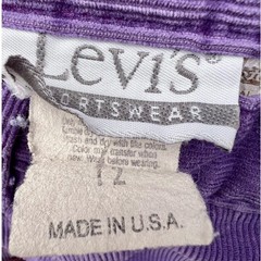 Pants Levis Corduroy Vintage Purple Pleated Tapered Size 12 Made in USA Bottoms