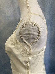 Vtg 50s 60s Barbizon Ariel Tafredda Full Slip White Taffeta Side Zip Fits XS/S