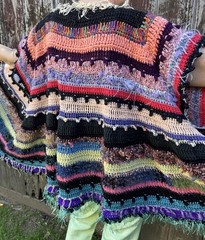 Vintage Handmade Crochet Knit Sweater Jacket OOAK Free Size
