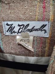 Vintage Mr. Blackwell 100% Silk Multicolor Striped Blazer Tagged Size 8