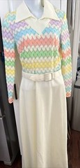 Vintage Mid Century Mod Dress Aldens Fashions Chicago Vtg sz 12 Pastel