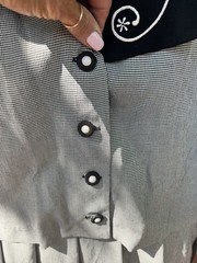 Vintage Kari’s Korner Size 20 Houndstooth Sailor Collar Embroidered Dres USA