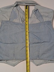 Vtg. 1980s-1990s Womens Bonjour Striped Denim Vest Size Large Western Boho Style