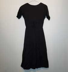 VINTAGE Howard Wolf Womens Sz 5 Dress 1960s Black Short Sleeve A Line Midi
