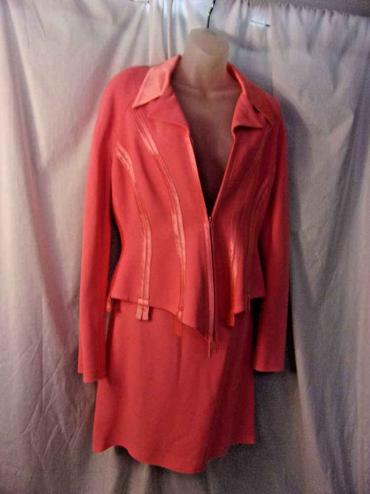 Vintage 1980S Evelyne Mandel Paris Barbie Pink Skirt Suit 10 Super Cool
