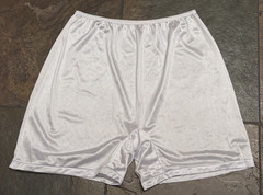 NATIONAL 10/3XL Snow WHITE Shiny Satin ALL Nylon Slip Shorts Panties NWOT NEW