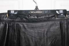 Vintage Wilson Genuine Black leather Vest with zipper and mini skirt size 12