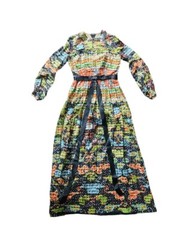 Vintage 1960s Sequin on Silk Kiki Hart East Meets West Dragon Dress Gown S