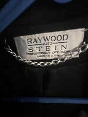 Vintage Haywood And Stein Wool Coat Velvet Collar Long Black Classic FAST SHIP
