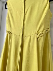 1960s Canary Yellow Evening Dress Gown With Train