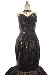 Vtg 80s 50s Prom Dress XS Mermaid Strapless Corset Barbie Gown Pageant