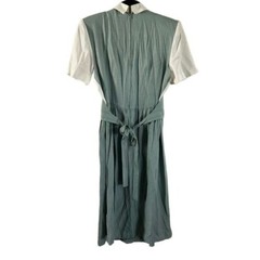 Vintage 90s Betsy’s Things Green Vest Collared Dress Sz 9/10 Women’s USA Made