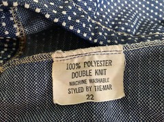 Women’s Elastic Pants Polyester Sz 22 Single Stitch Straight Legs 70’S VTG Used