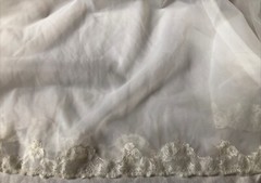 Vtg Shadow Line Womens S Sheer White Robe Nylon Tricot Beaded Lace Collar