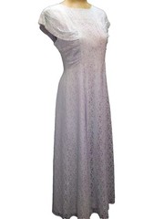 Vintage 1950’s Pale Blue Very Pale Pink Rayon Lace Evening Dress Medium